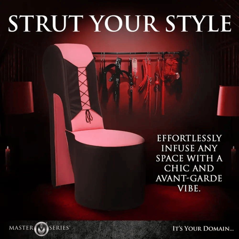 STILETTO SEX CHAIR - BLACK/PINK
