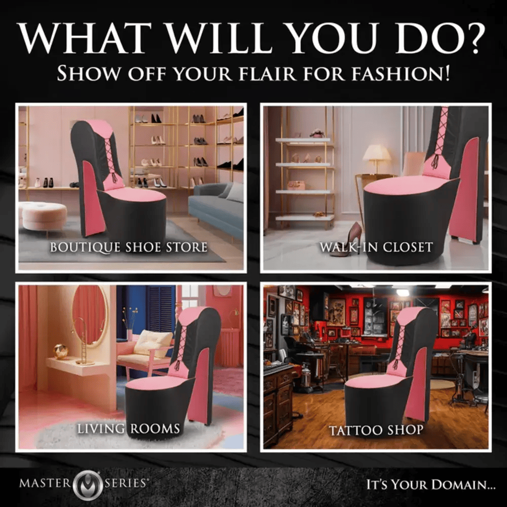 STILETTO SEX CHAIR - BLACK/PINK