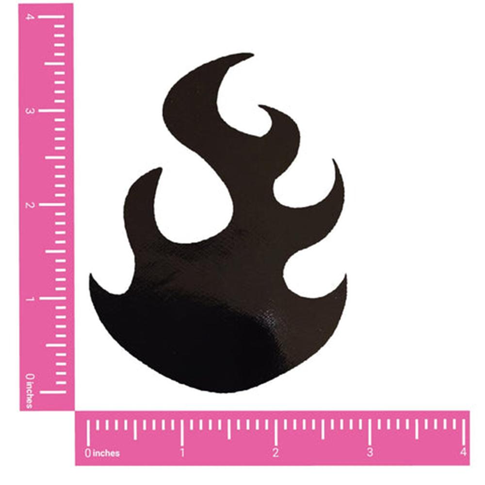 EDGY AF DOM SQUAD BLACK WET VINYL FLAME NIPPLE COVER PASTIES