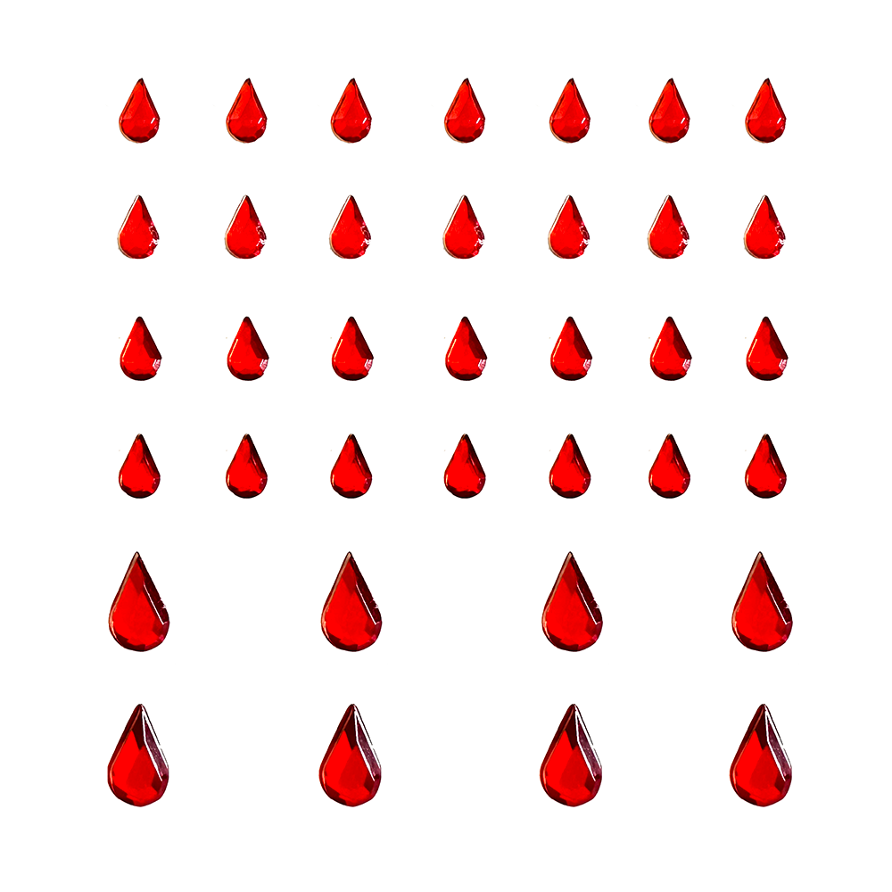 BLOODY BRILLIANT RED IRIDESCENT INDIVIDUAL CRYSTAL JEWEL BODISTIX STICKERS
