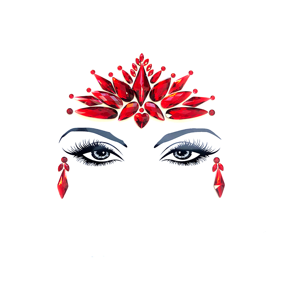 DEMONICA RED CRYSTAL JEWEL FACE STICKER