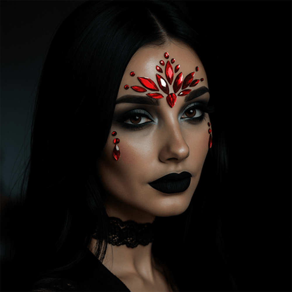 DEMONICA RED CRYSTAL JEWEL FACE STICKER