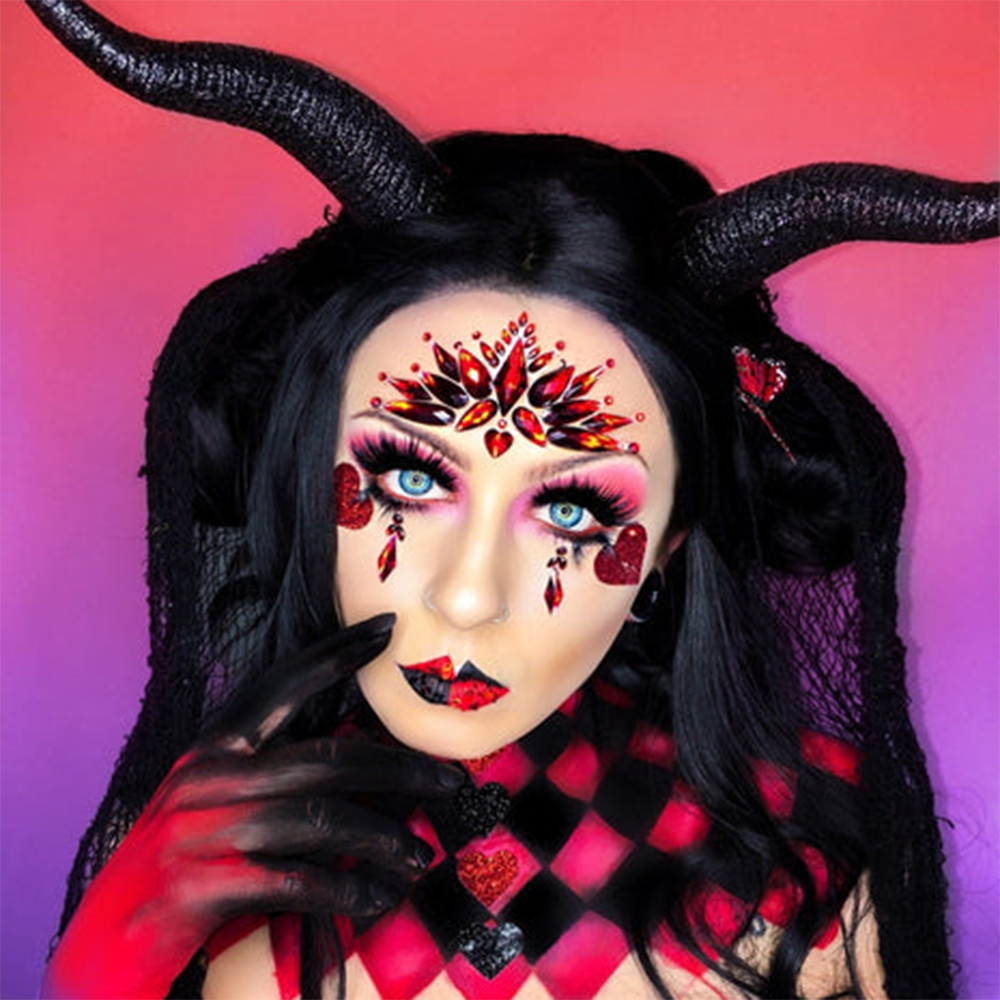 DEMONICA RED CRYSTAL JEWEL FACE STICKER