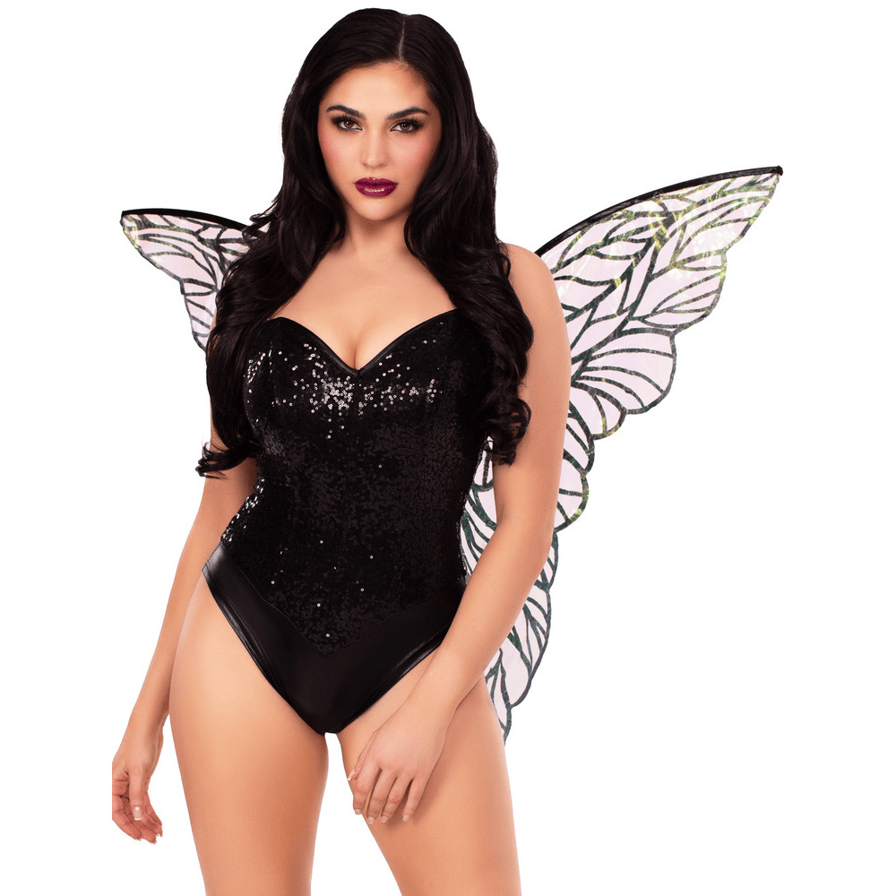 IRIDESCENT STRAPLESS FAIRY WINGS - BLACK