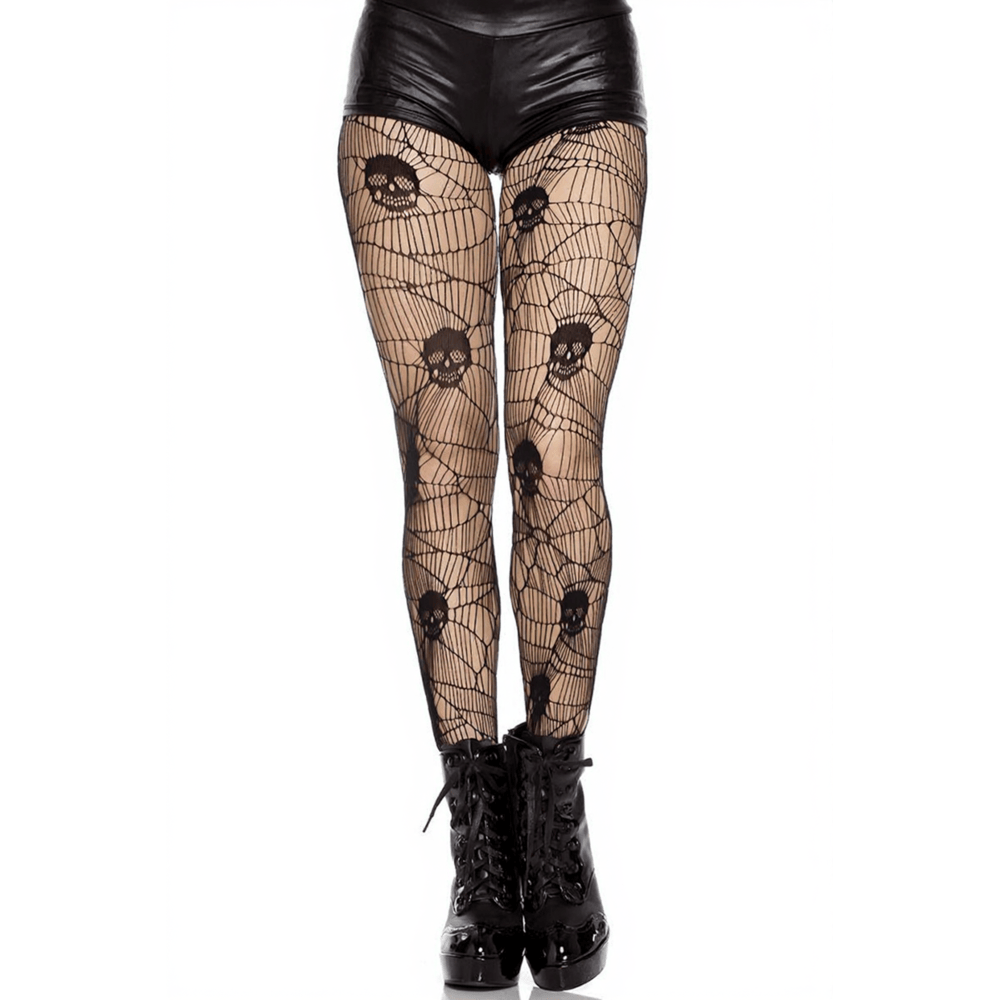 SKULL PATTERN MULTI STRAND NET PANTYHOSE - O/S