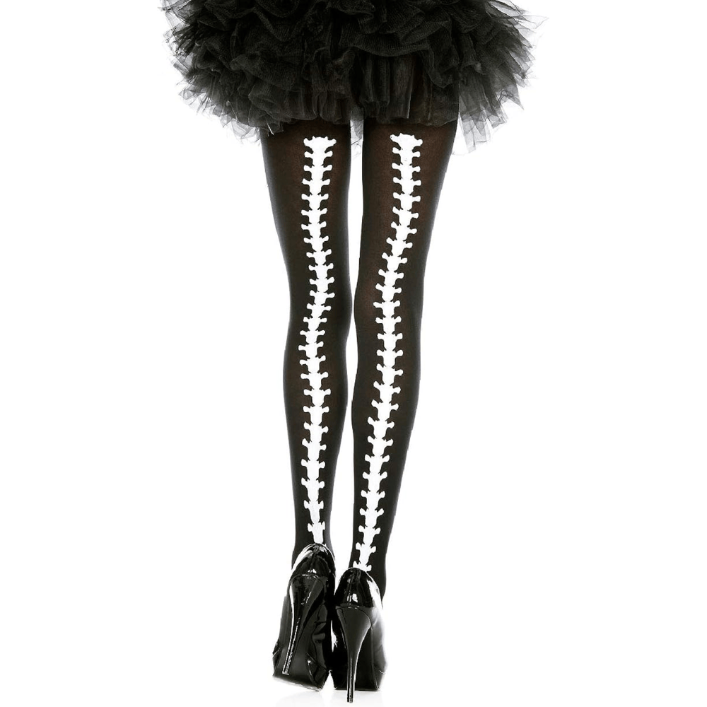 VERTEBRAE BACKSEAM PANTYHOSE - BLACK - O/S