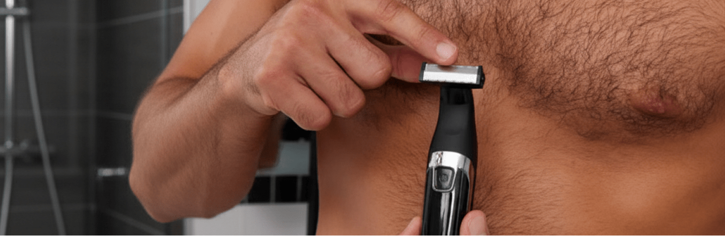 Hand holding Happy Nuts Ballber electric body hair trimmer