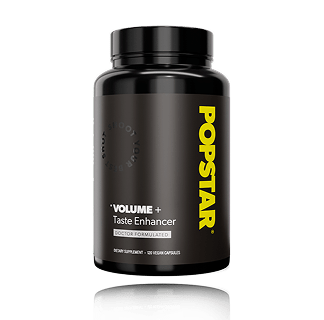 Popstar Volume + Taste Enhancer bottle on a white background