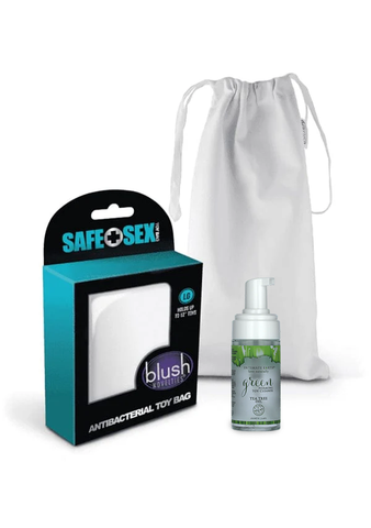 Safe Travels: Antibacterial Toy Bag & Cleanser 3.4oz