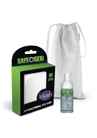 Safe Travels: Antibacterial Toy Bag & Cleanser 3.4oz