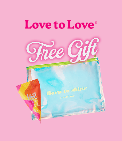 Amazing Intimate Essentials Valentine's 2026 Promo: Love to Love Cosmetics free gift offer with a pouch on a pink background