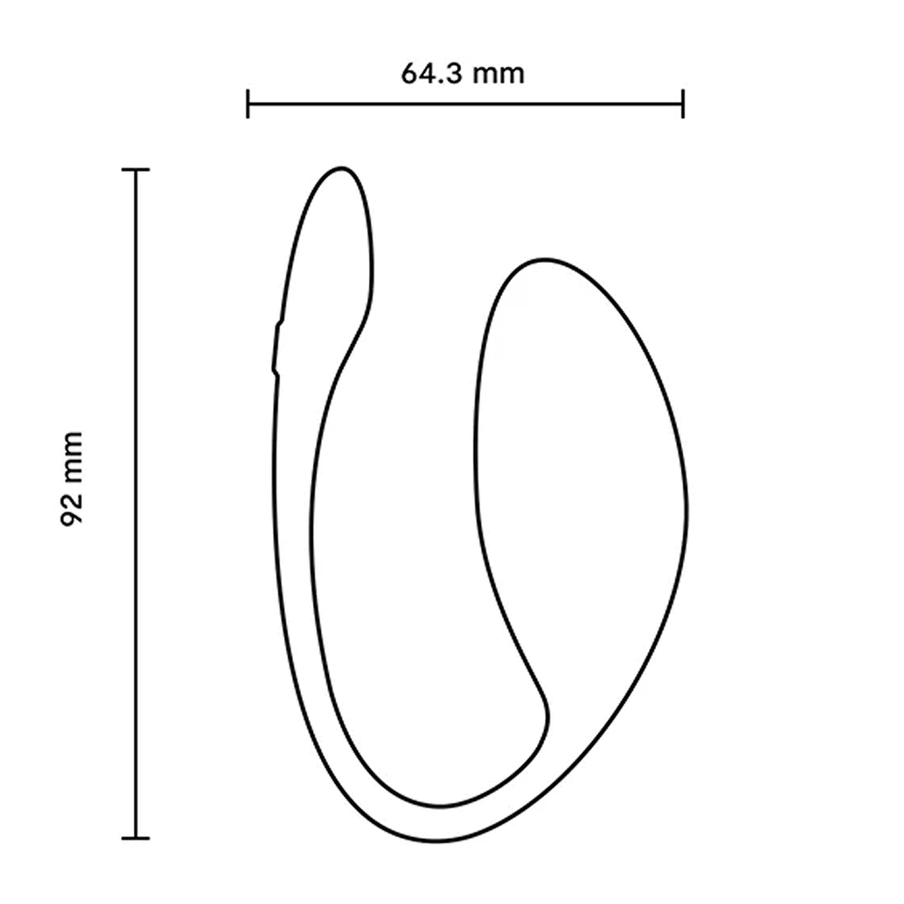 We-Vibe Jive Lite dimensions: 64.3mm x 92mm