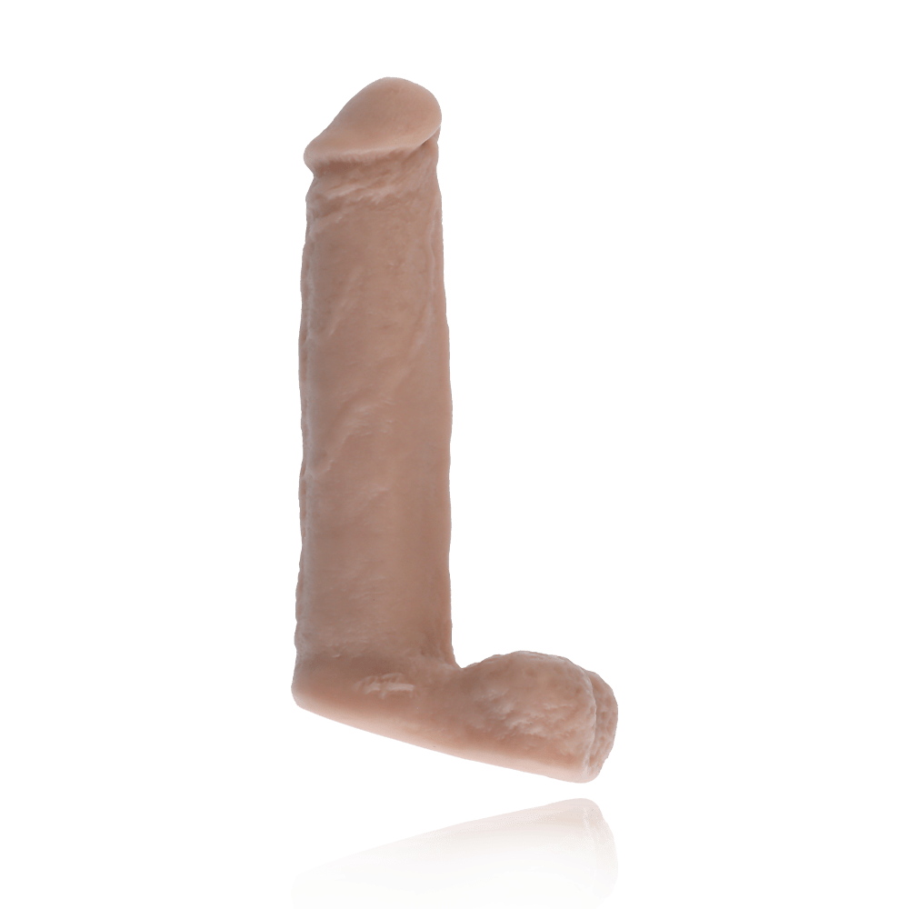 COCK AND BALLS - WHITE - 8"