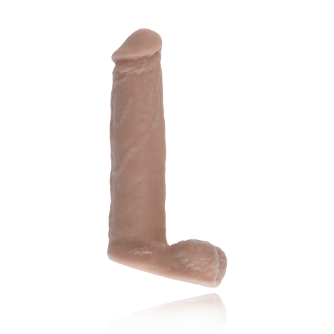 COCK AND BALLS - WHITE - 8"