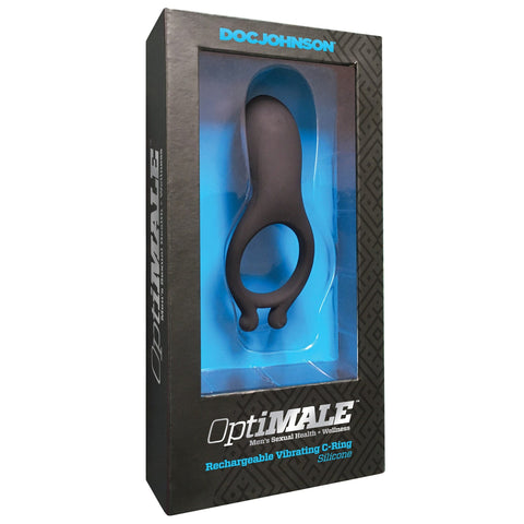 RECHARGEABLE VIBRATING C-RING - BLACK