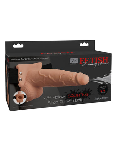 7.5" SQUIRTING STRAP ON - FLESH