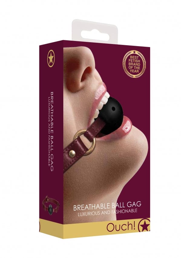 BREATHABLE BALL GAG - BURGUNDY