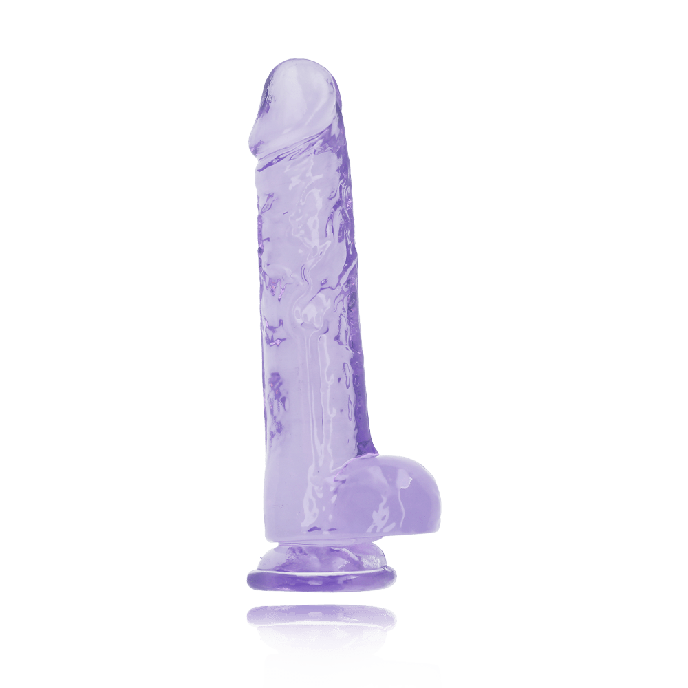 8" REALISTIC DILDO W/ BALLS - PURPLE