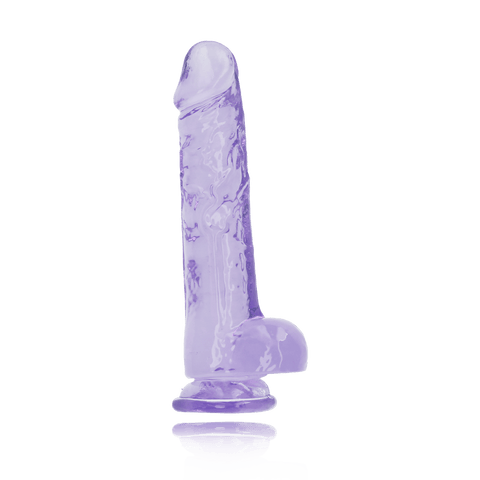 8" REALISTIC DILDO W/ BALLS - PURPLE