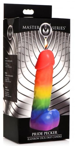 PRIDE PECKER RAINBOW DRIP CANDLE