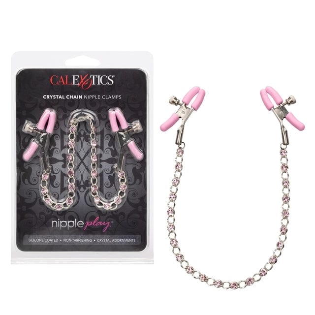CRYSTAL CHAIN NIPPLE CLAMPS - PINK