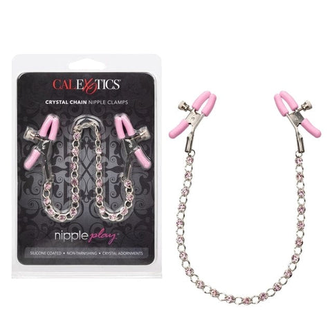 CRYSTAL CHAIN NIPPLE CLAMPS - PINK