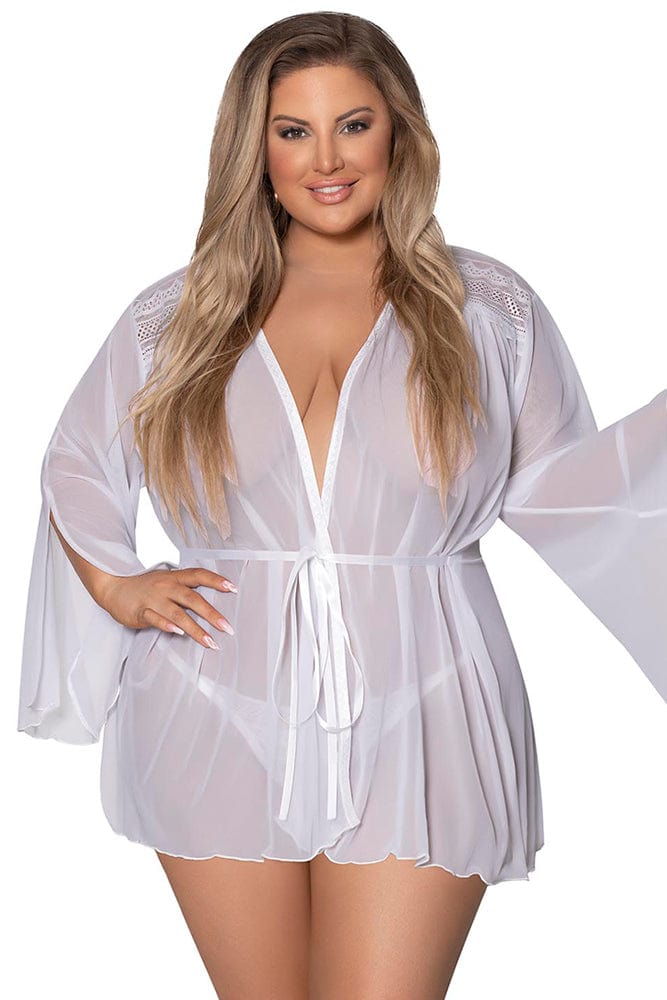 FLOWING SHORT ROBE - WHITE - Q