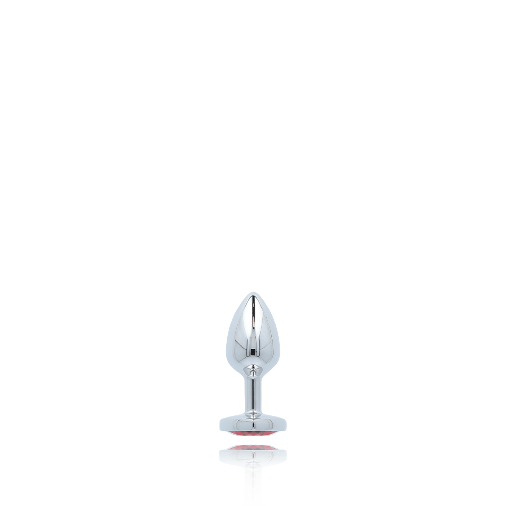 PINK GEM GLASS ANAL PLUG - SMALL