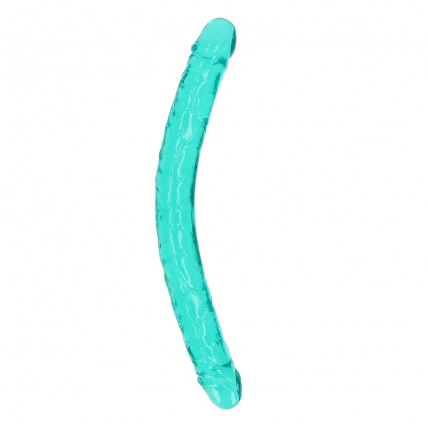 18" DOUBLE CRYSTAL CLEAR DILDO - TURQUOISE