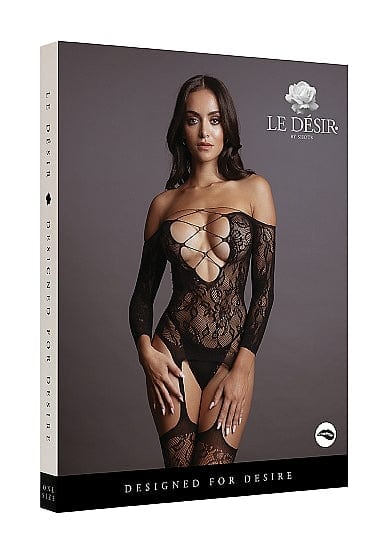 CRISS CROSS NECK BODY STOCKING - O/S