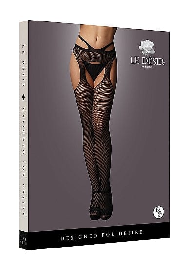SUSPENDER PANTYHOSE W/ STRAPPY WAIST - O/S