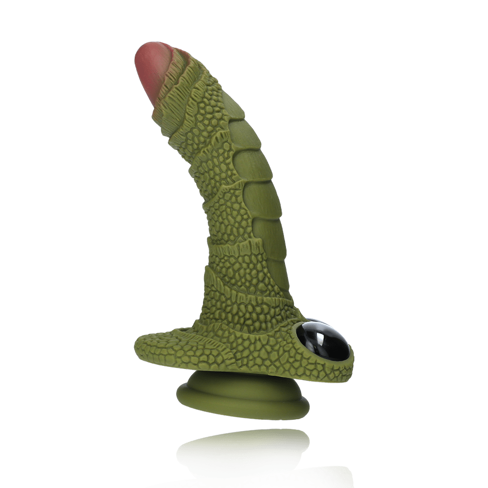 SWAMP MONSTER GREEN SCALY SILICONE DILDO