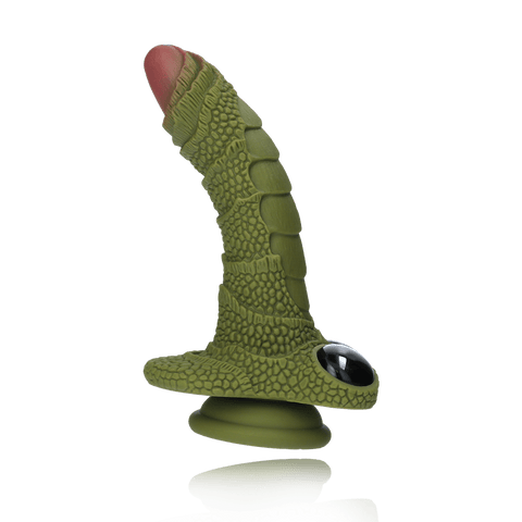 SWAMP MONSTER GREEN SCALY SILICONE DILDO