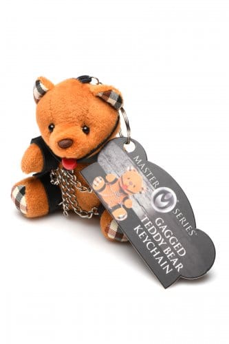 GAGGED TEDDY BEAR KEYCHAIN