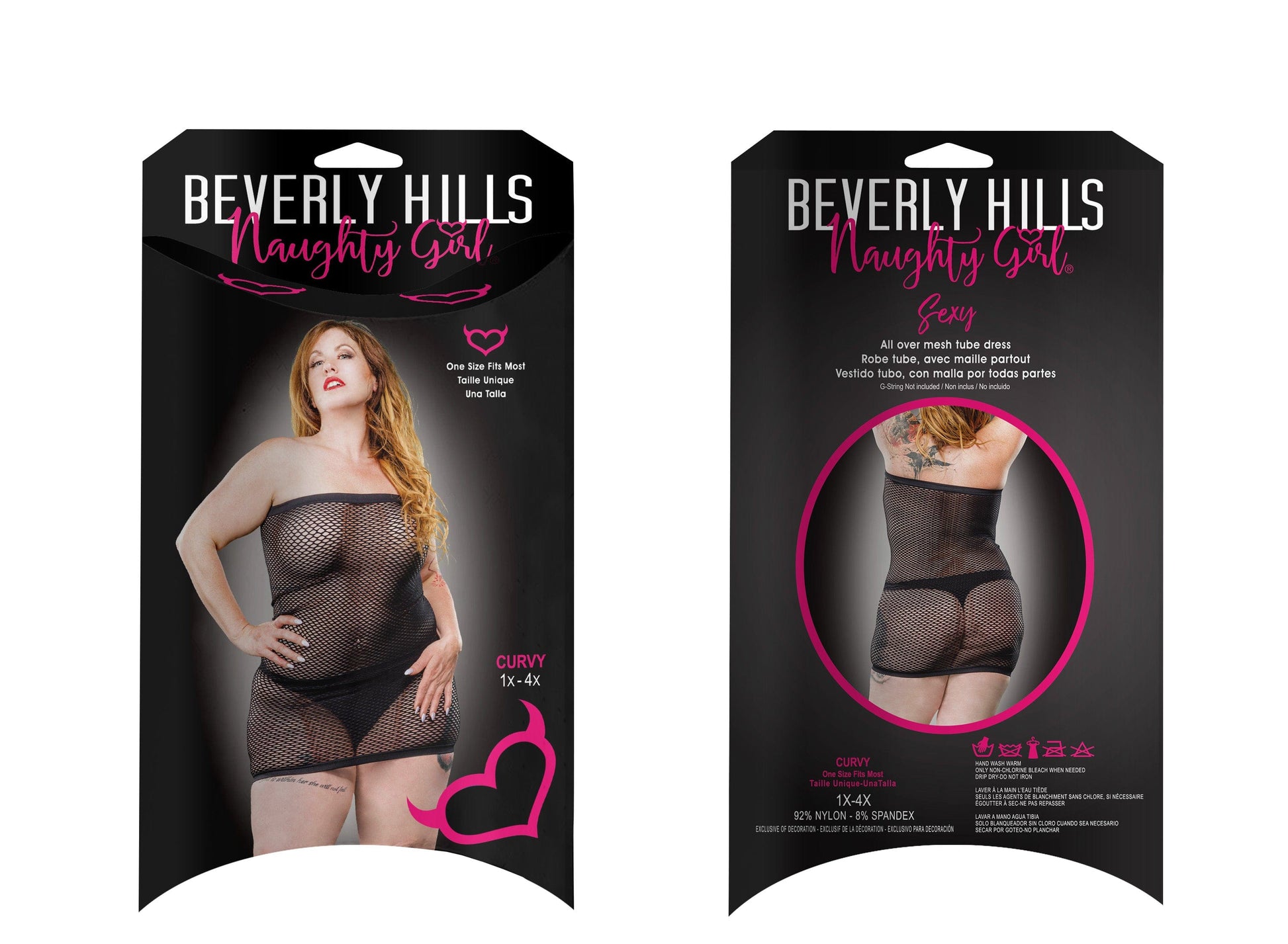 FISHNET SEXY DRESS - BLACK - Q