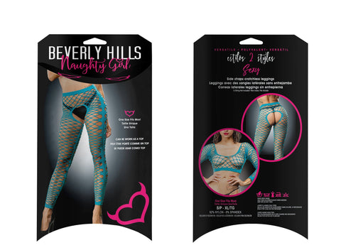 SEXY STRIPPER LEGGINGS - TURQUOISE - O/S