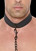 COLLAR W/ LEASH - BLACK