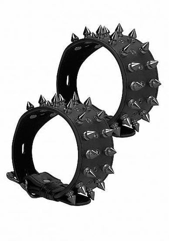 ANKLE CUFFS WITH SPIKES - BLACK