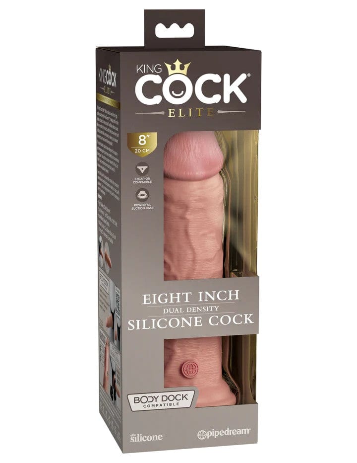 8" DUAL DENSITY SILICONE COCK - LIGHT