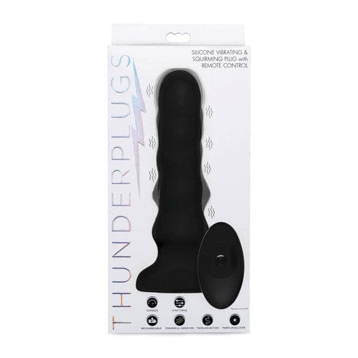 SILICONE VIBRATING & THRUSTING PLUG WITH REMOTE CONTROL